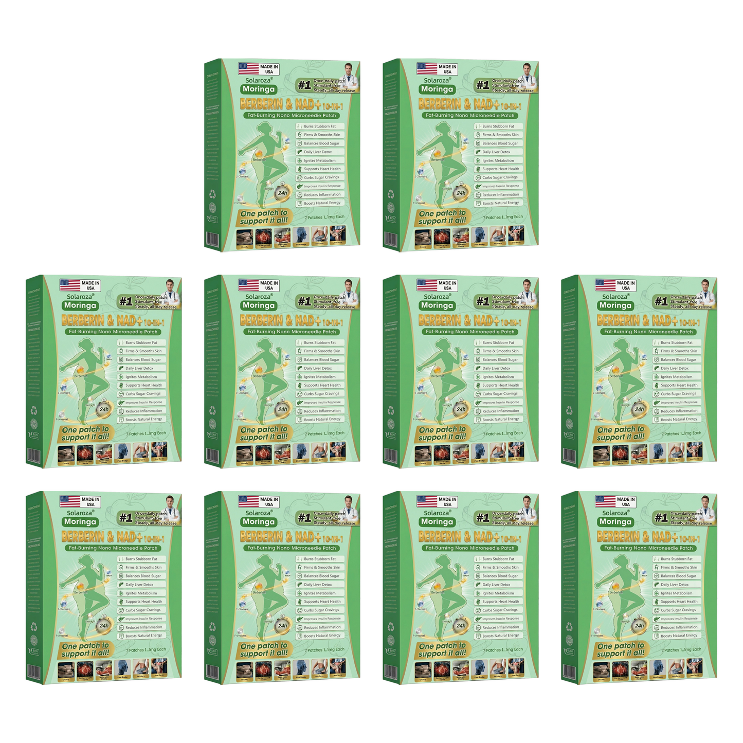 Official Solaroza® Centre💯High-Precision 10-in-1 Weight Loss Patch with Berberine & NAD+