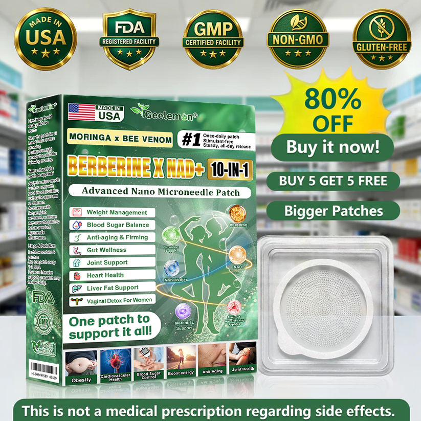 𝐎𝐟𝐟𝐢𝐜𝐢𝐚𝐥 𝐔𝐒 𝐒𝐭𝐨𝐫𝐞 🇺🇸  | 🧑‍⚕️🩺🎈 𝐆𝐞𝐞𝐋𝐞𝐦𝐨𝐧® Moringa · Berberine × NAD+ 𝟏𝟎-𝐢𝐧-𝟏 𝐀𝐝𝐯𝐚𝐧𝐜𝐞𝐝 𝐍𝐚𝐧𝐨 𝐌𝐢𝐜𝐫𝐨𝐧𝐞𝐞𝐝𝐥𝐞 𝐏𝐚𝐭𝐜𝐡 — 𝐎𝐧𝐜𝐞 𝐃𝐚𝐢𝐥𝐲, 𝐕𝐢𝐬𝐢𝐛𝐥𝐞 𝐑𝐞𝐬𝐮𝐥𝐭𝐬 𝐢𝐧 𝟕 𝐃𝐚𝐲𝐬