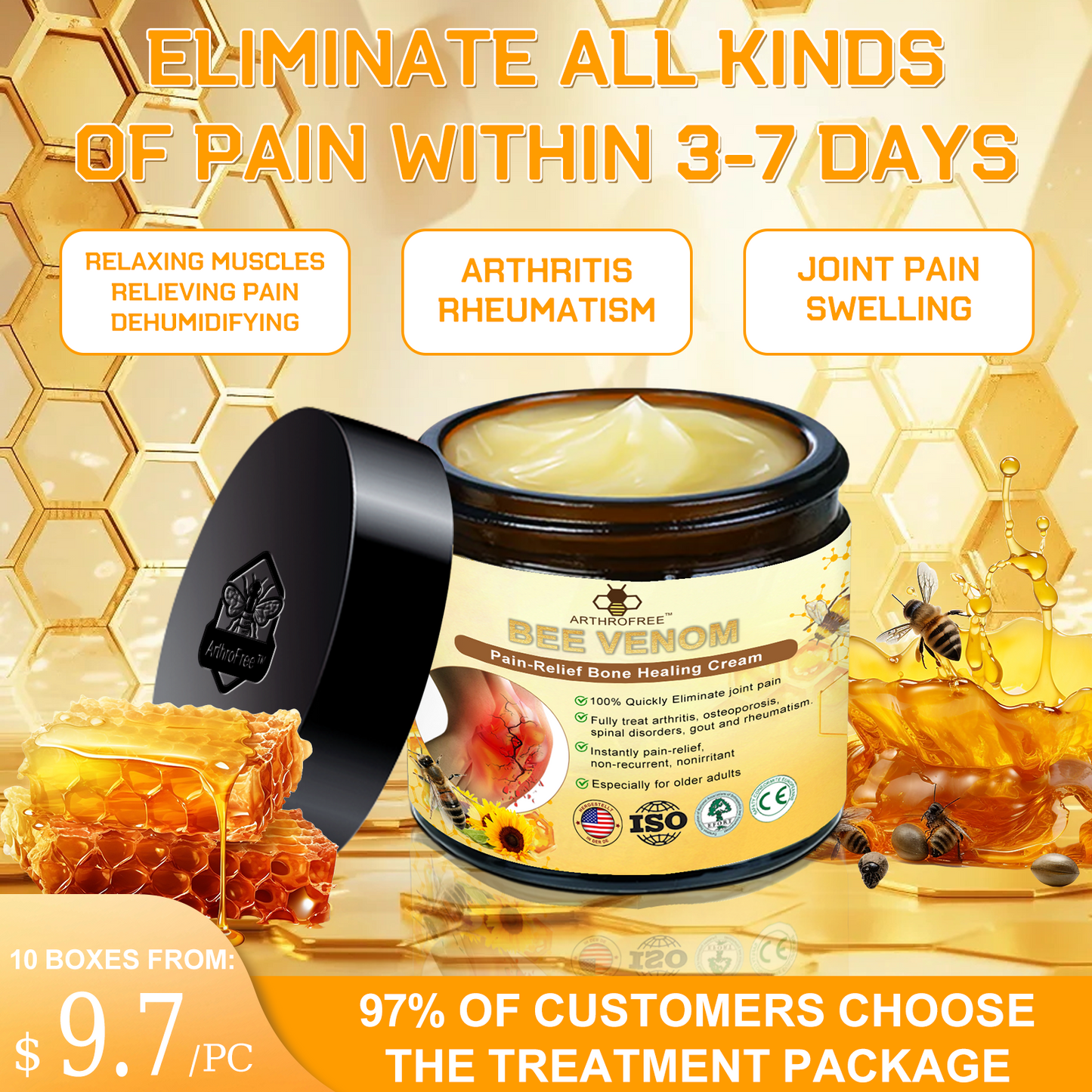 ArthroFree™ Bee-Venom Pain-Relief Bone Healing Cream(Specially for older adults & AAOS recommends)