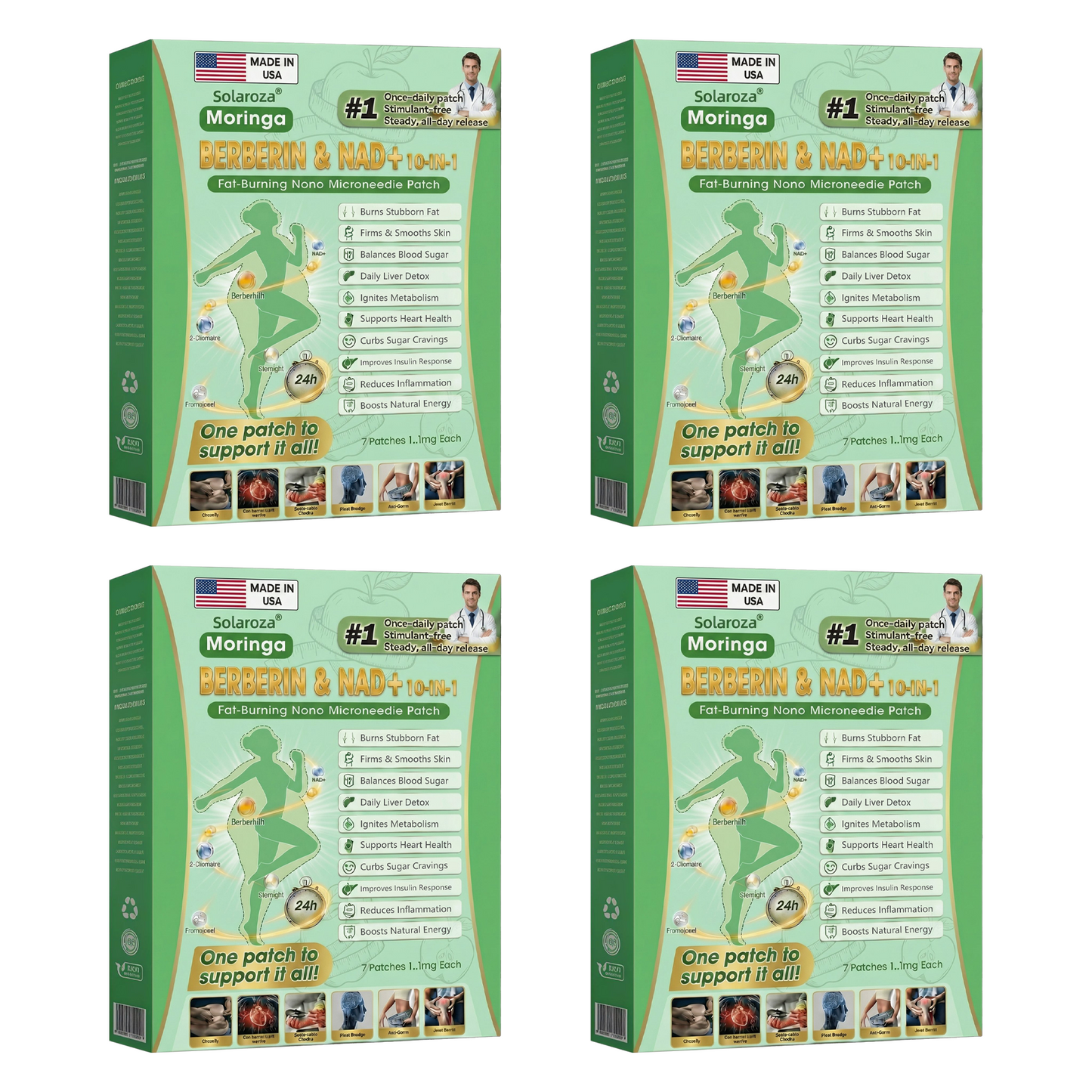 Official Solaroza® Centre💯High-Precision 10-in-1 Weight Loss Patch with Berberine & NAD+